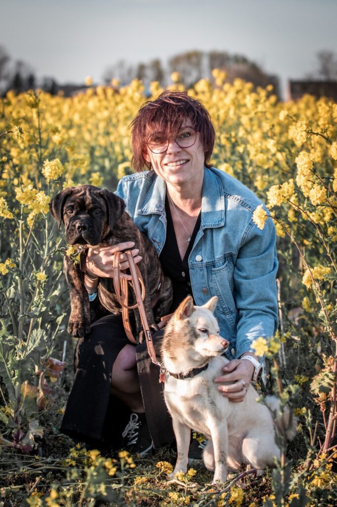 Veerle en haar honden gezin